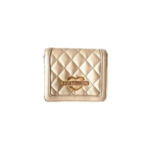 new | moschino white quilted wallet